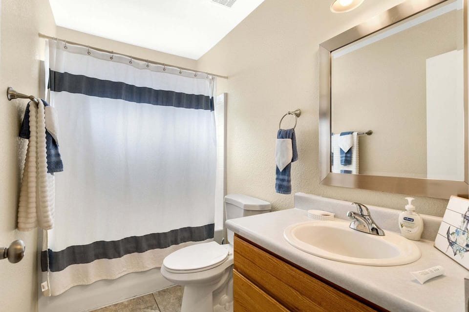 Hall bathroom with tub/shower combo