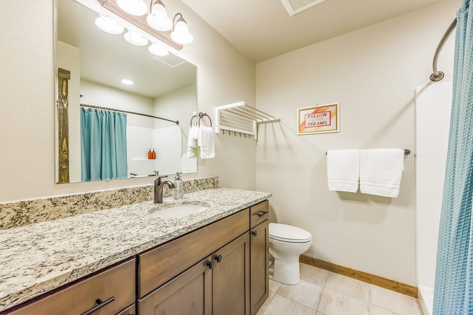 En Suite Bathroom for Bedroom 3 Located on the Second Floor with a Large Shower