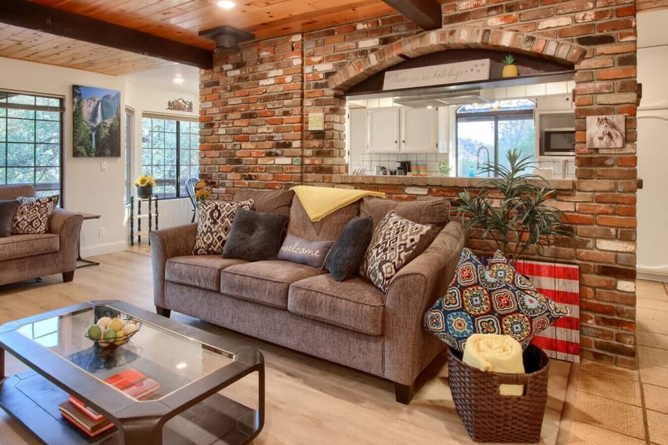 You even get your view to the living room from the kitchen!