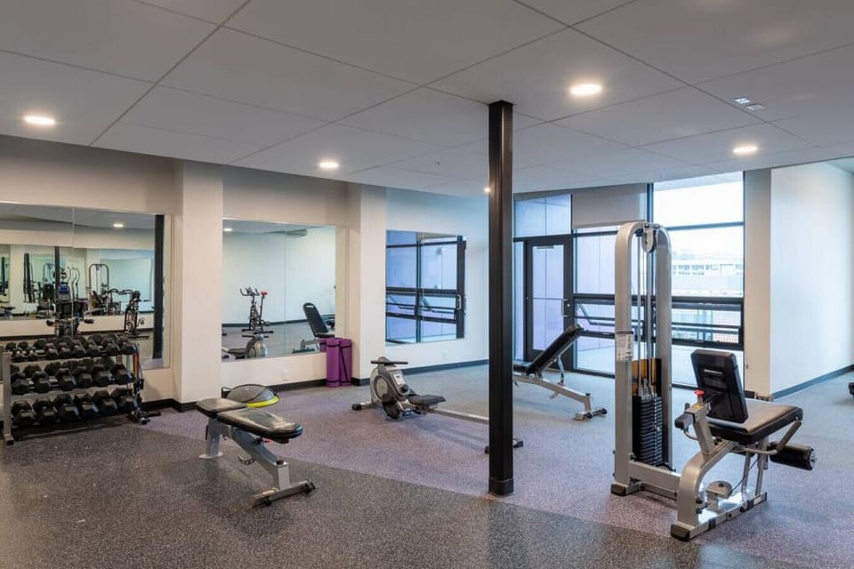 Work up a sweat in the fitness center and yoga studio