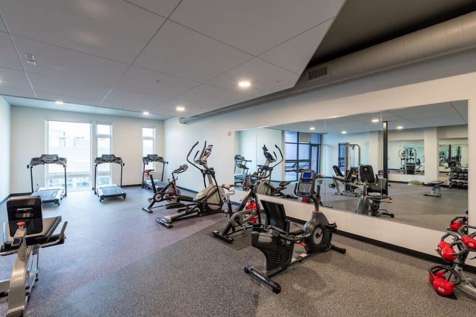 Work up a sweat in the fitness center and yoga studio