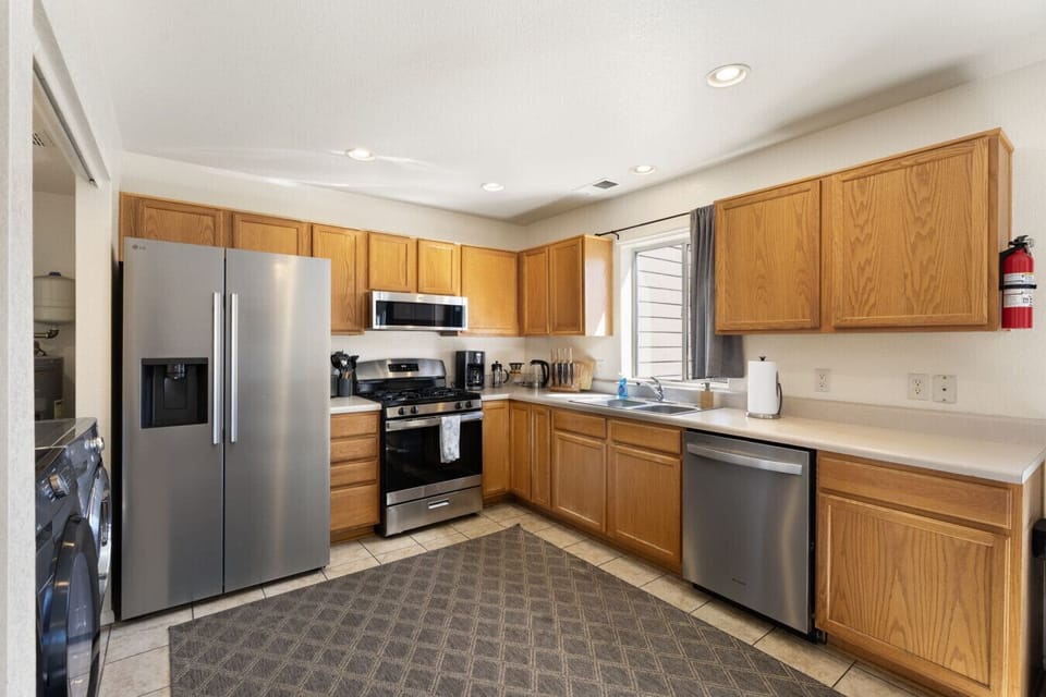 Spacious kitchen setup makes group stays and longer visits more convenient.