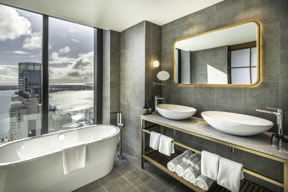 Suite, 1 Bedroom, Harbor View | Bathroom | Designer toiletries, bathrobes, towels