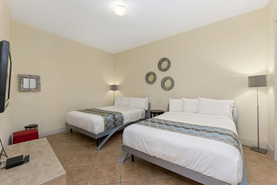 Guest bedroom is cozy for guest. 