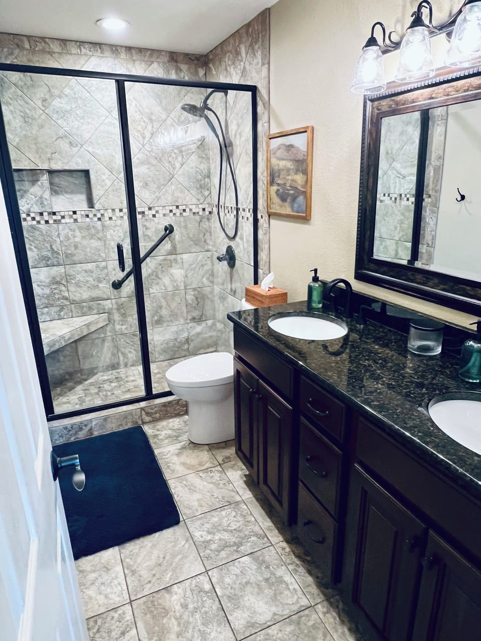 Master bathroom-double sinks large beautiful shower and drawers +cabinet space
