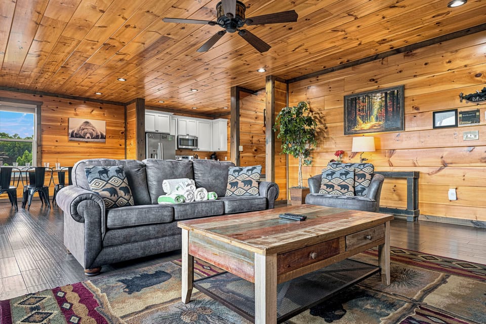 Comfortable armchairs provide extra seating for the group.