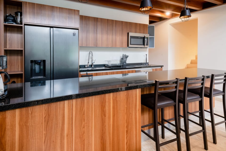Luxury Condo | Private kitchen | Microwave, oven, toaster, blender