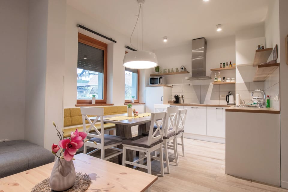 Kitchen and a dining area