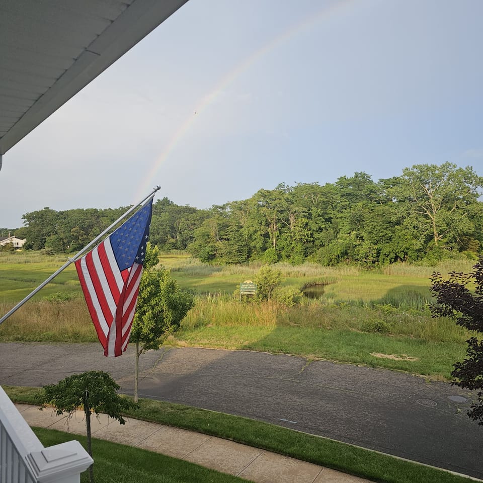 Rainbow/American flag.   Geeling Good