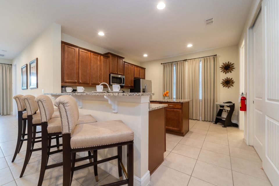 Kitchen with bar seating