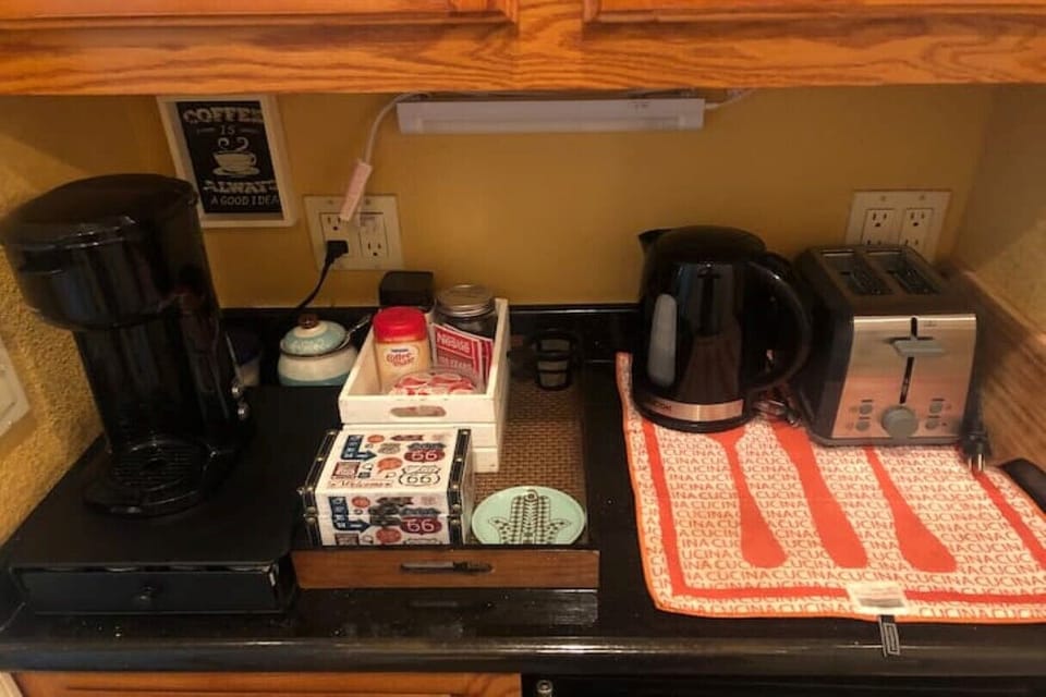 Fully stocked coffee/tea bar