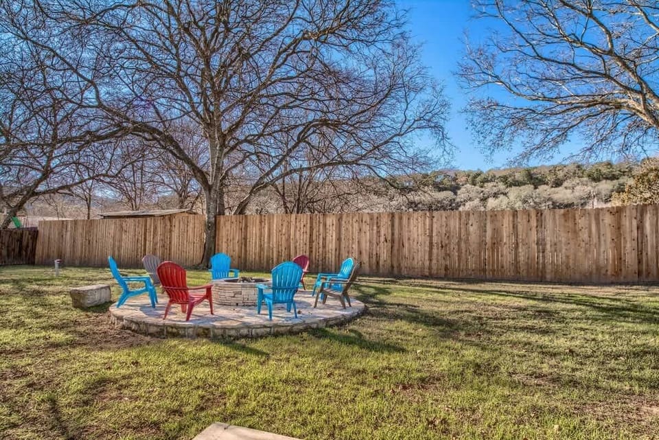 Firepit shared with the neighboring home.