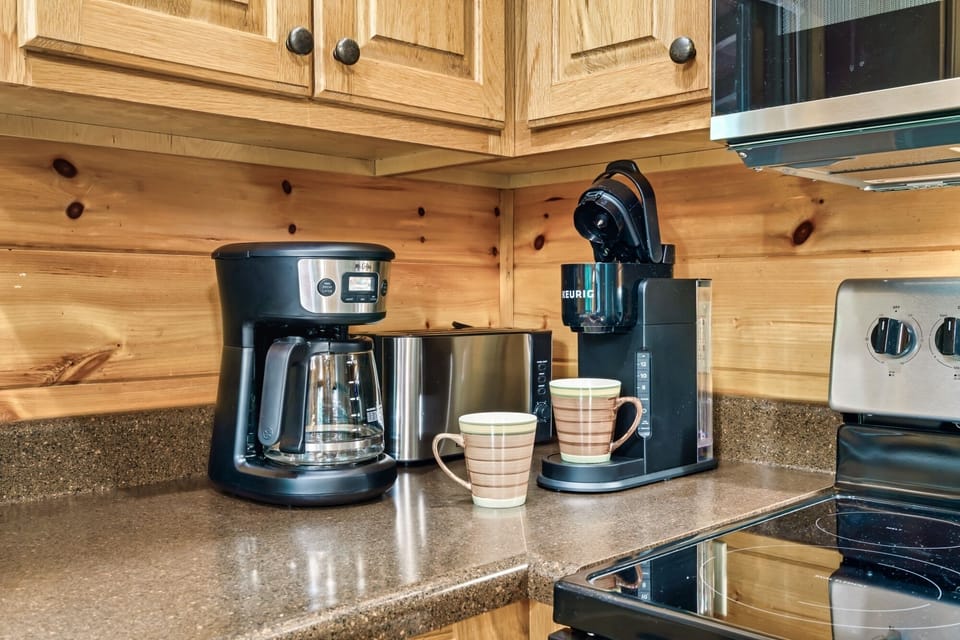 Kuering and standard drip coffee makers. Kitchen has everything you need!