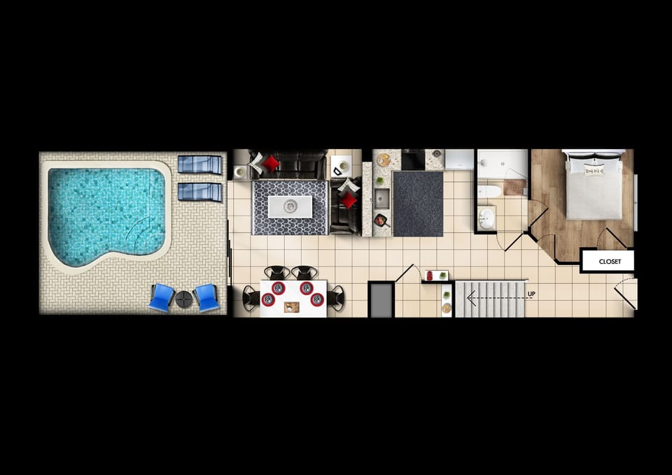 Artistic Rendering of the first floor layout