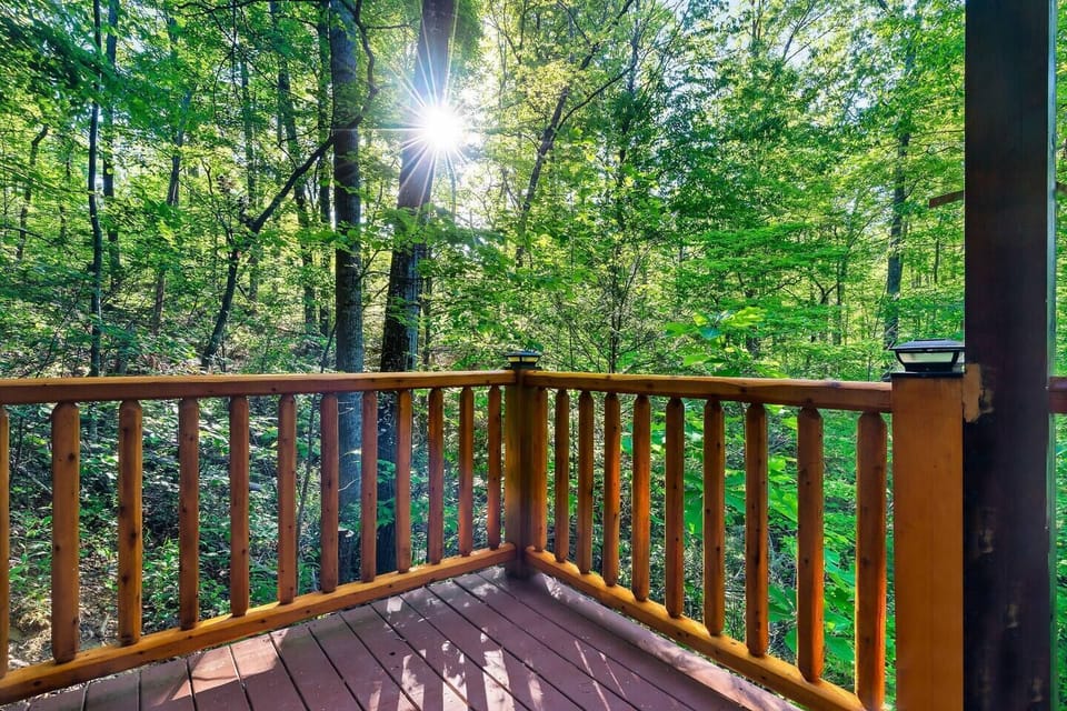 The peaceful views from the back decks are private and serene.