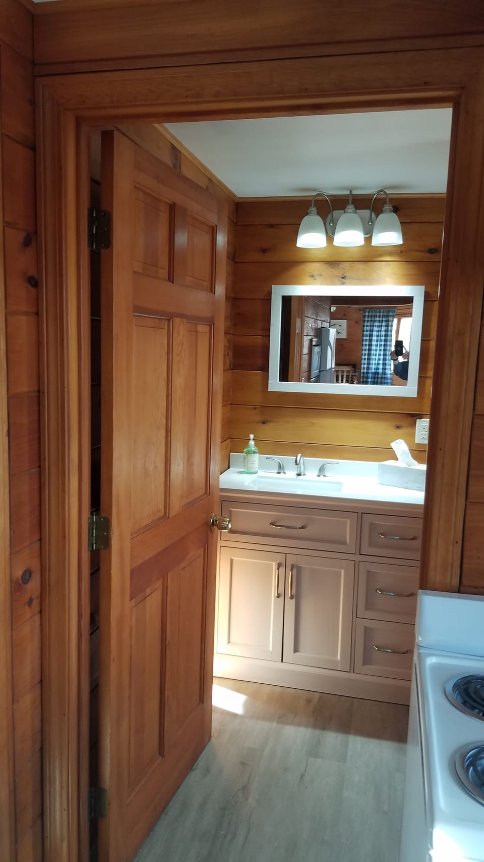 Completely remodeled bathroom.