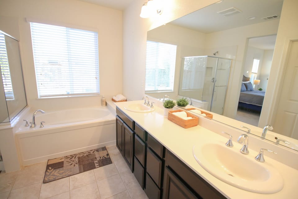 Double Vanity and Soaker Tub in Master Suite