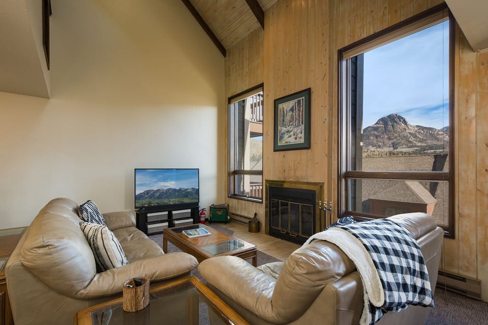 Living Area with Fireplace, Smart TV, Mountain Views
