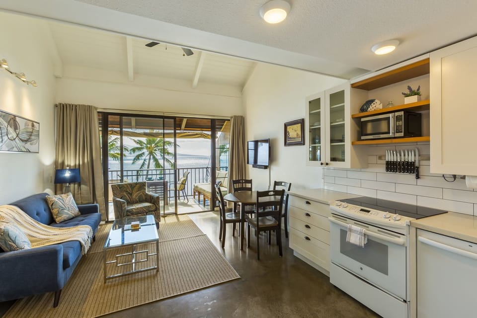 A great place to chat with the chef and ocean views!