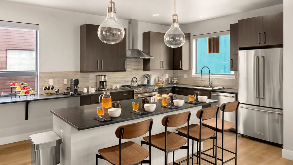 Kitchen with bar seating