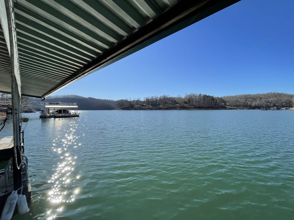 View from inside Boat House on Main Channel. Deep, gorgeous water to swim & play