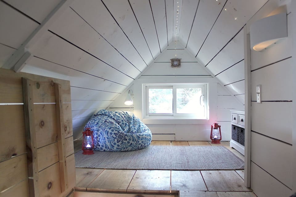 Cozy loft reading corner