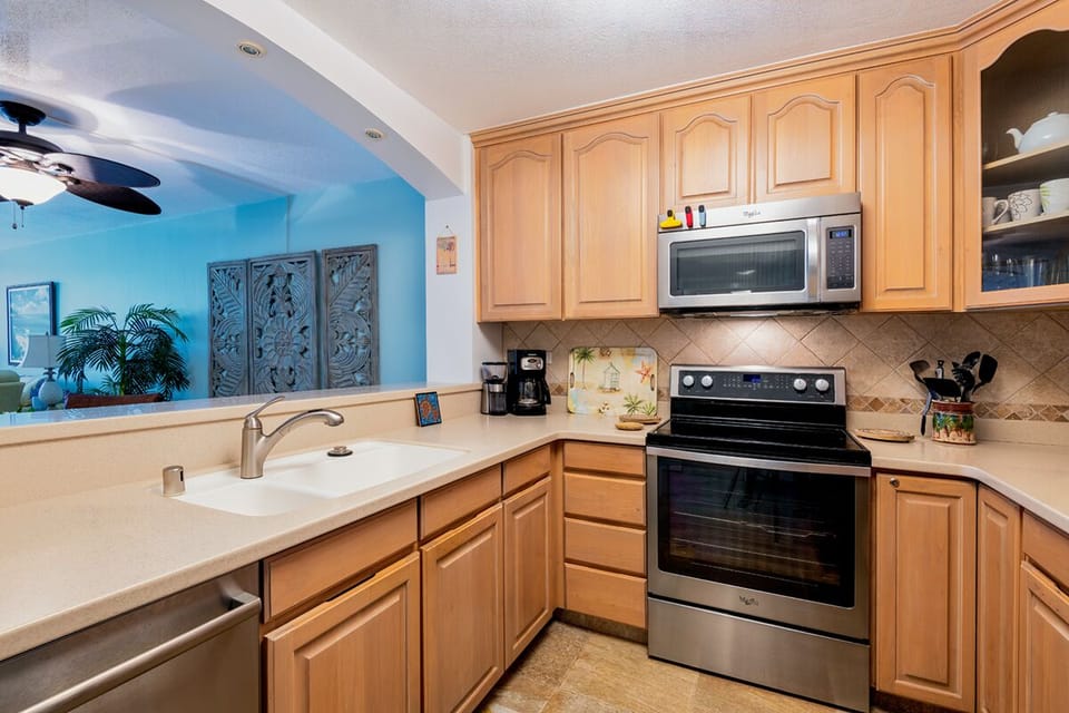 Fully modern kitchen. Cook with style in this modern kitchen featuring premium appliances and everything needed for meals at home.