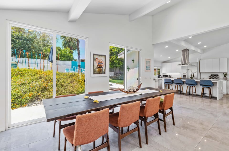 Indoor Dining With Backyard View