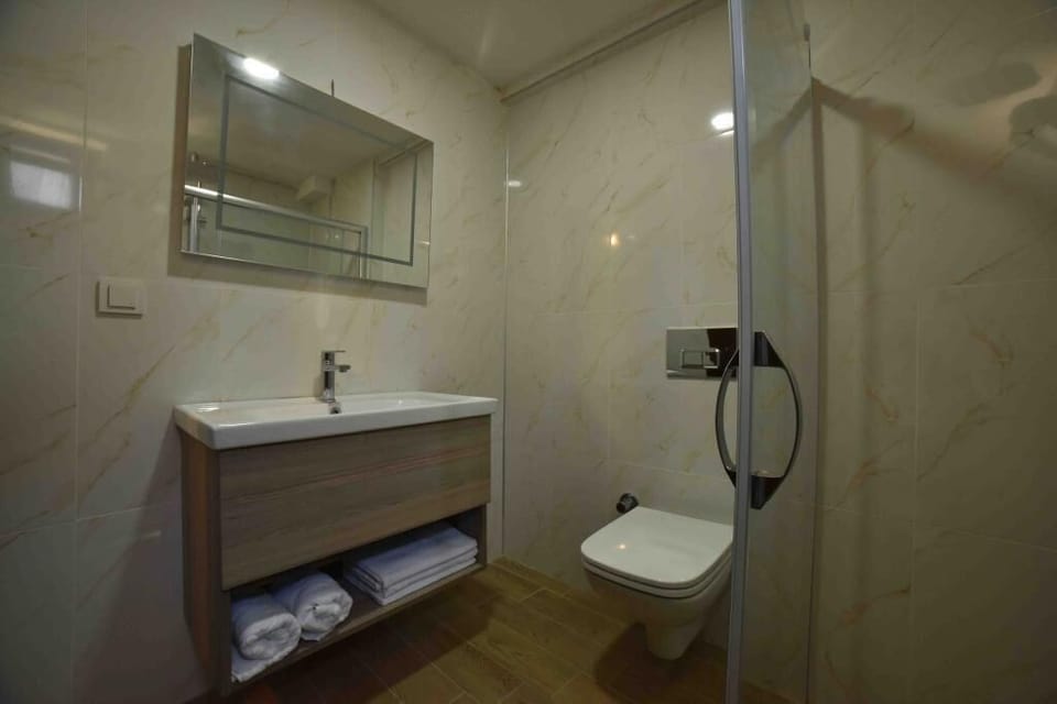 Standard Double Room | Bathroom | Shower, rainfall showerhead, hair dryer, towels