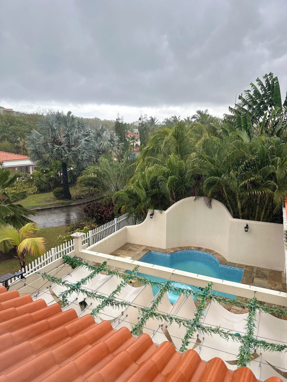 Pool view from the Master Bedroom