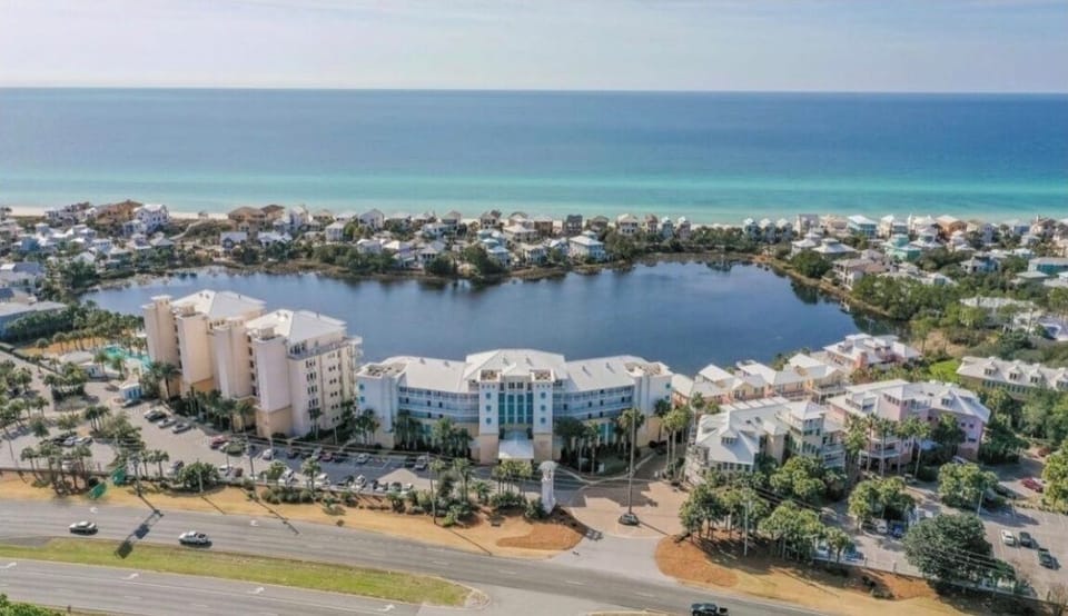 We are in the condo front center.  Beach is a short walk through neighborhood. 