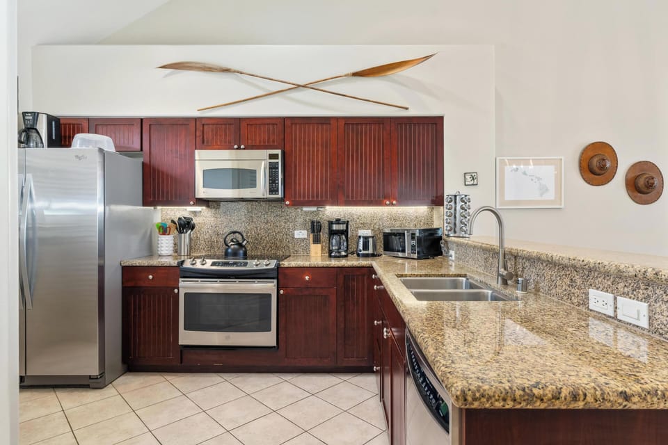 Kitchen fully stocked with all your cooking needs
