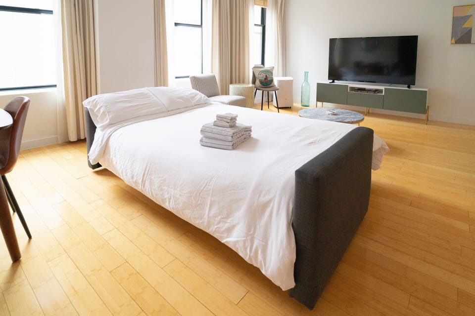 Let us know if you'd like the sofa bed made up for you!