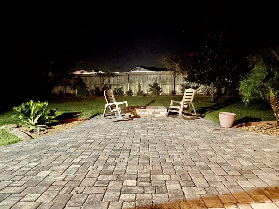 back yard at night
