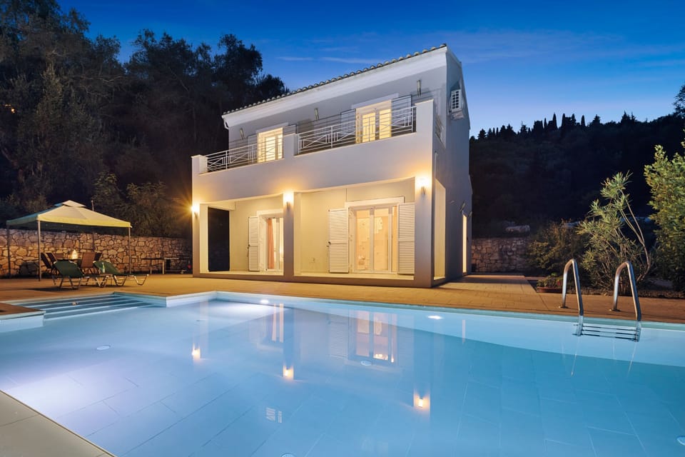 Evening elegance of pool and property