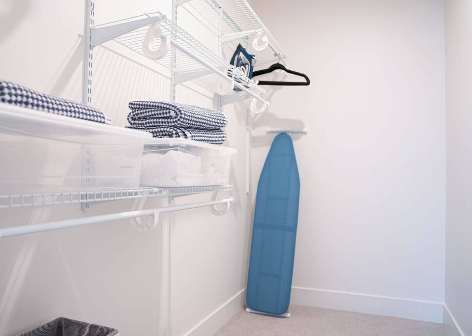 The primary bedroom also offers a spacious walk-in closet 