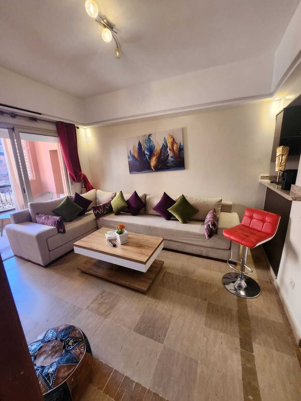 Comfort Apartment | Living area | 50-inch plasma TV with cable channels