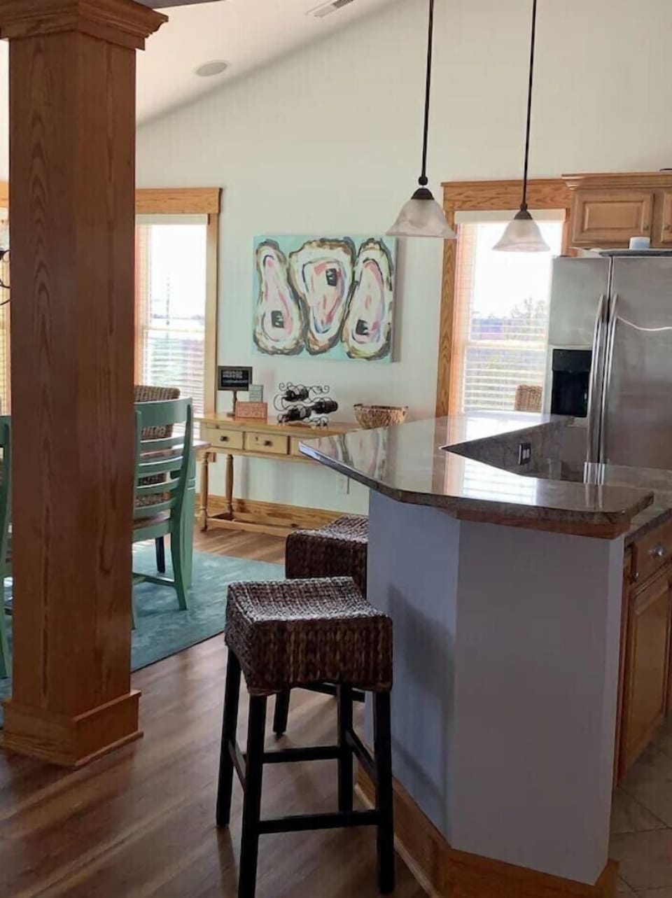 Island with bar seating 