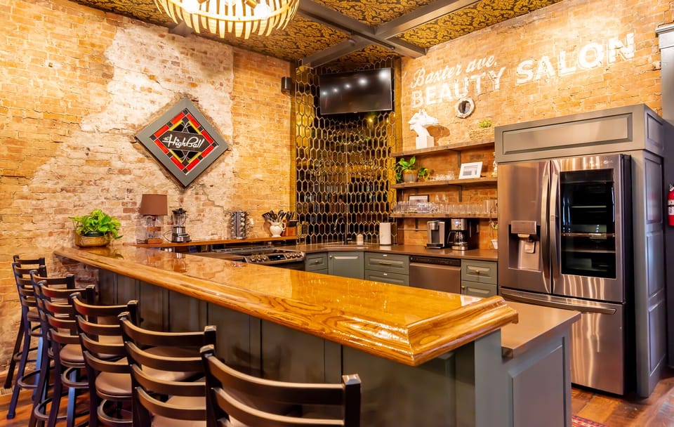 The speakeasy lounge has EVERYTHING you need for an epic experience with your friends.  3 TVs, seating for up to 22 people and a full gourmet kitchen!