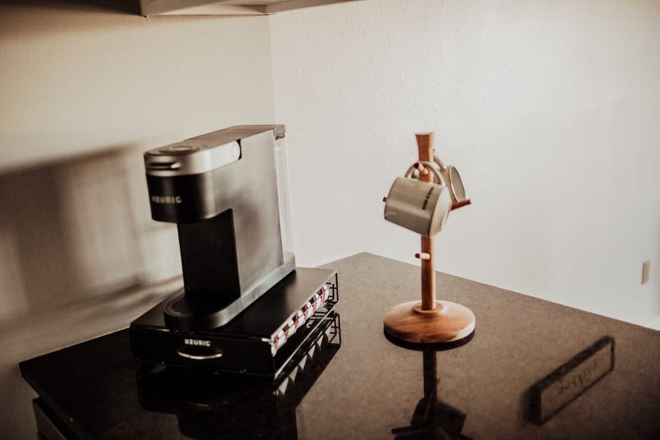 Fully stocked coffee bar