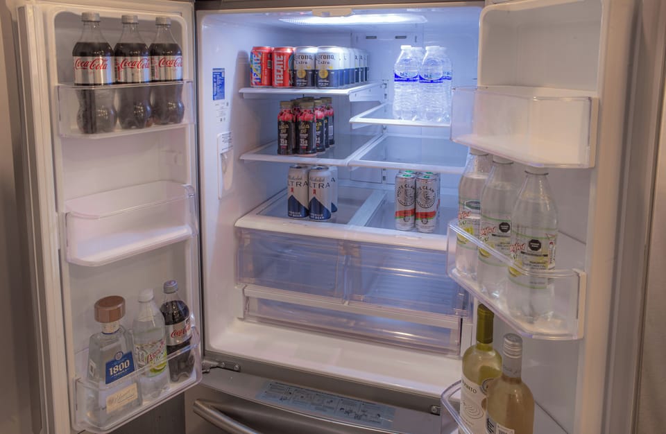 New fridge to keep all groceries cool & fresh. Items in fridge not included.
