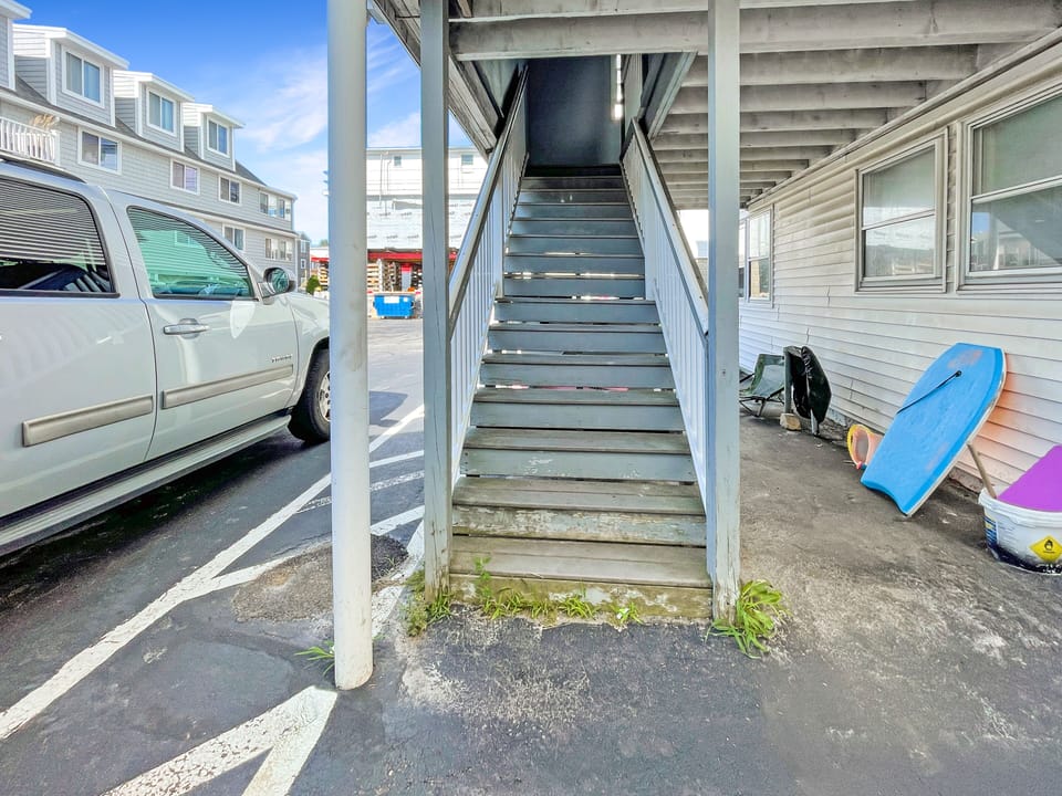 Condo unit entrance from parking
