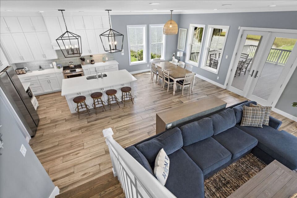 Curl up with a good book in the inviting living room