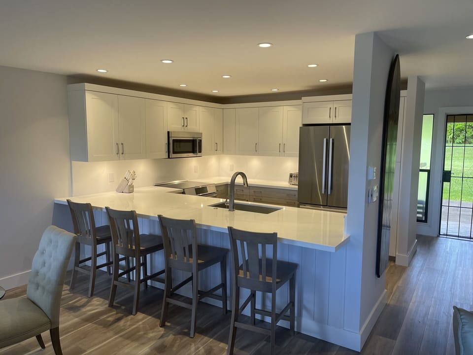Main floor open kitchen, all new appliance, fridge with ice maker, open bar area