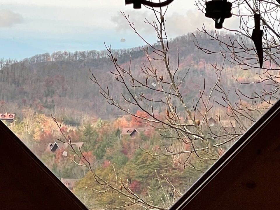 View from the loft of the colorful mountains