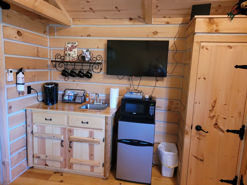 Coffee bar with microwave & fridge