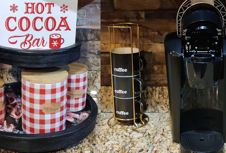 Enjoy a morning cup of coffee and hot chocolate at night
