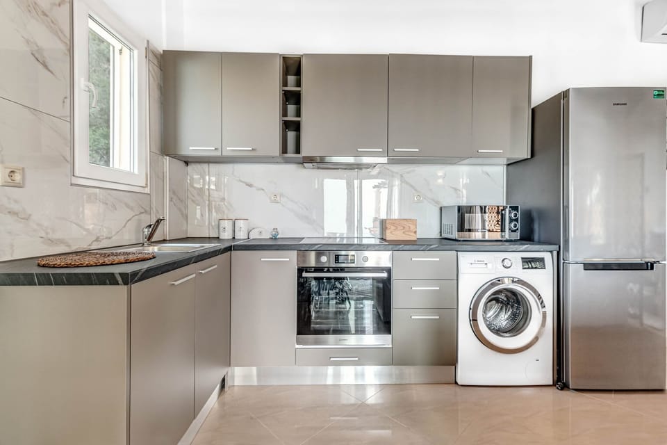 Luxury Villa, Ensuite, Sea View (Luxury Villa Nefeli) | Private kitchen