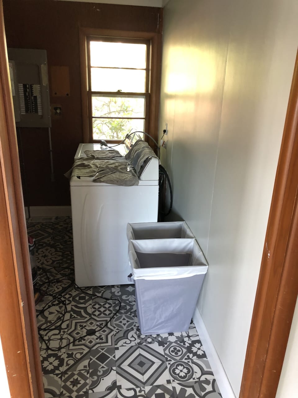 Laundry room with washer and dryer.