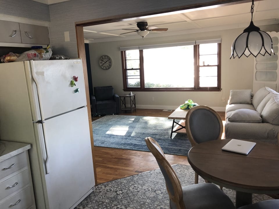 Standing in kitchen looking at Livingroom.